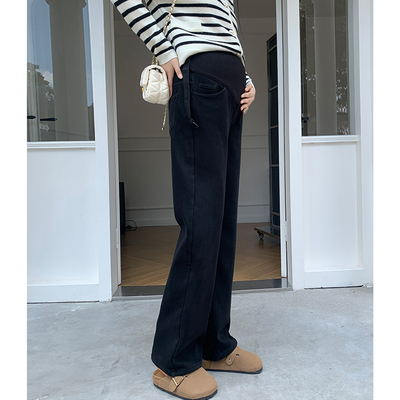 AUMS孕妇阔腿牛仔裤百搭显瘦