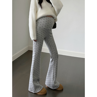 孕妇波点微喇长裤子孕期产后可穿