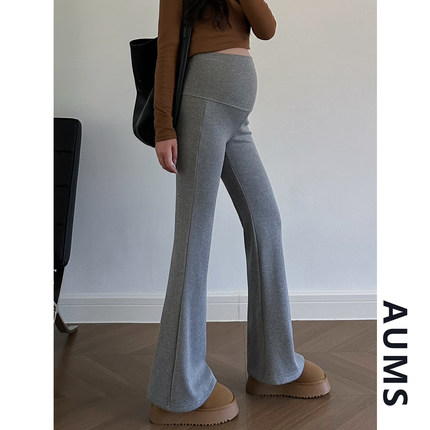 孕妇微喇裤子外穿秋季瑜伽裤小个子孕期不勒肚子打底裤长裤夏薄款
