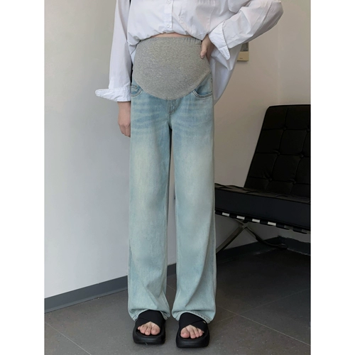 Демисезонные джинсы для беременных, летние леггинсы с поддержкой живота, тонкие штаны, свободный крой