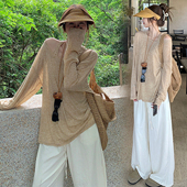 春夏季 阔腿裤 薄款 孕妇慵懒风套装 吊带长袖 防晒罩衫 子三件套春秋季