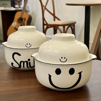可爱ins笑脸餐具泡面碗学生