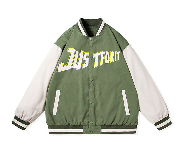 美式潮牌ins棒球服男秋季情侣宽松夹克衫休闲外套-JK817-P60军绿,男装夹克,星座307-3(原516-1)