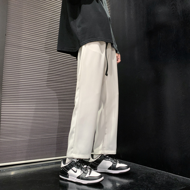 小西裤男九分秋季修身直筒休闲裤男高级垂感西装裤-K625-P48卡其,男装休闲裤,星座307-3(原516-1)