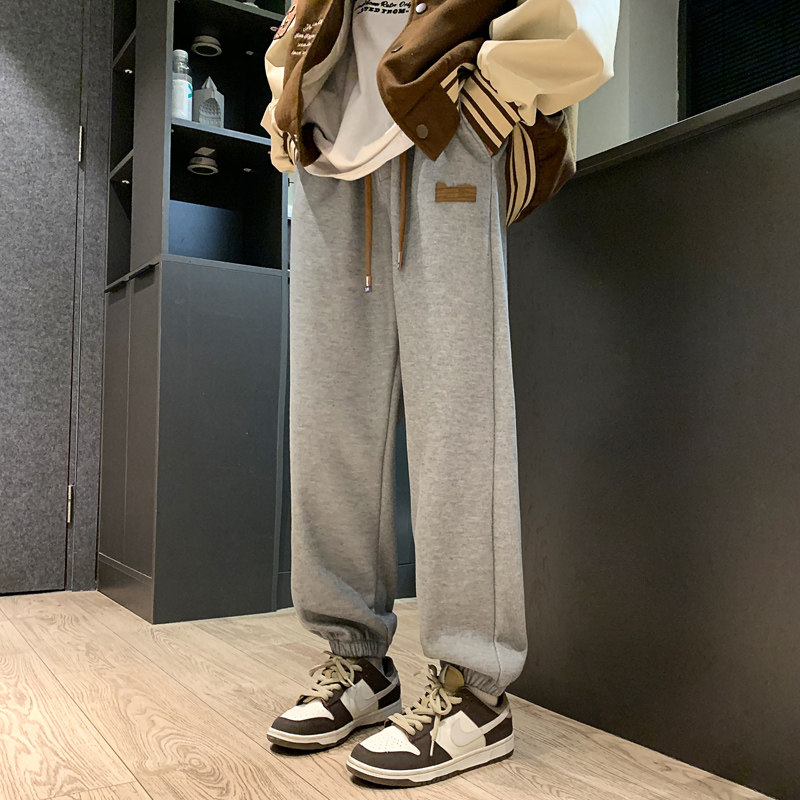 工装休闲裤子男款宽松束脚裤阔腿百搭运动长裤男潮-K667-P40黑,男装休闲裤,星座307-3(原516-1)