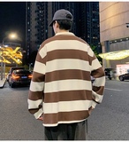 秋装男士polo衫翻领拼色条纹字母卫衣少年学生衣服-2381-麦绿P55，男装卫衣，星座307-3(原516-1)