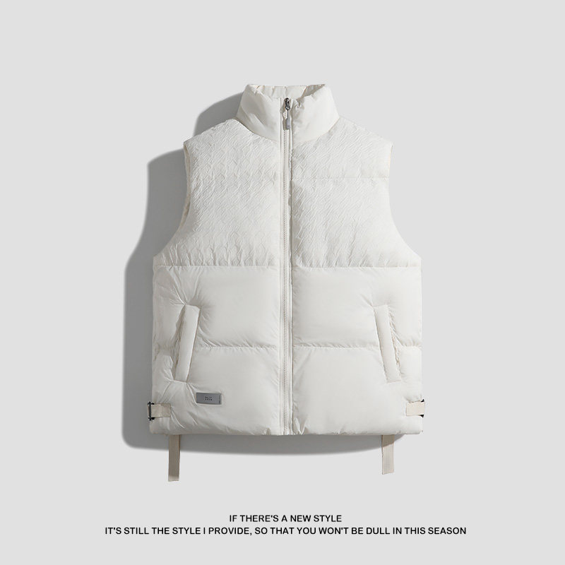 日系复古工装羽绒棉马甲2024秋冬季坎肩棉服休闲棉背心-8515-P70图片