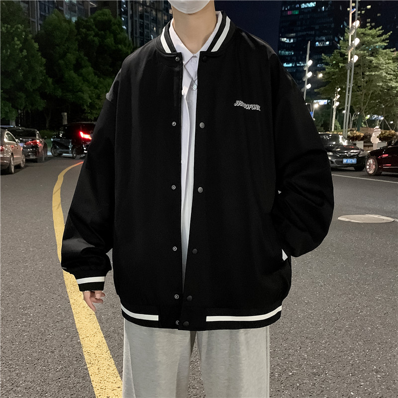 秋季外套男韩版潮流宽松帅气棒球服飞行员夹克ins-JK816-P60深灰,男装夹克,星座307-3(原516-1)