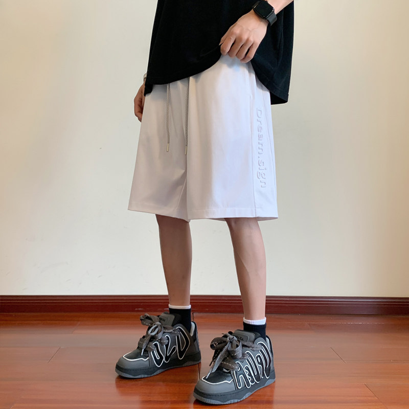 夏季ins钢印篮球短裤男宽松美式休闲运动五分裤男-DK710-P40卡其,男装休闲裤,星座307-3(原516-1)