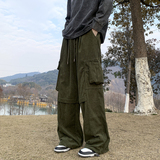 山系复古美拉德工装裤直筒宽松休闲裤高街灯芯绒长裤-K873-P48绿，男装休闲裤，星座307-3(原516-1)