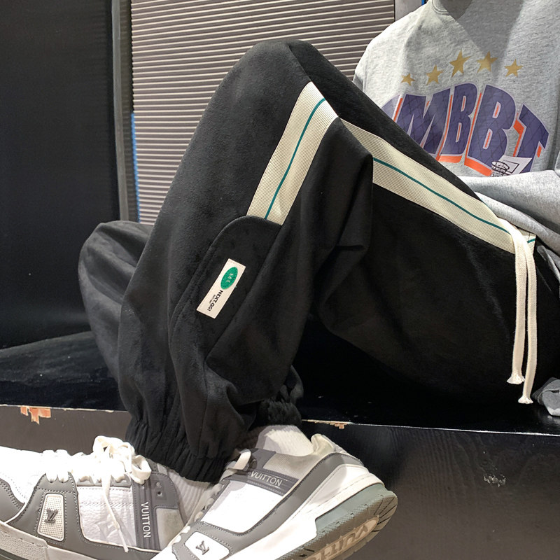 美式工装裤束脚裤男春夏季哈伦裤子男宽松大码休闲裤-K660-P48黑，男装休闲裤，星座307-3(原516-1)