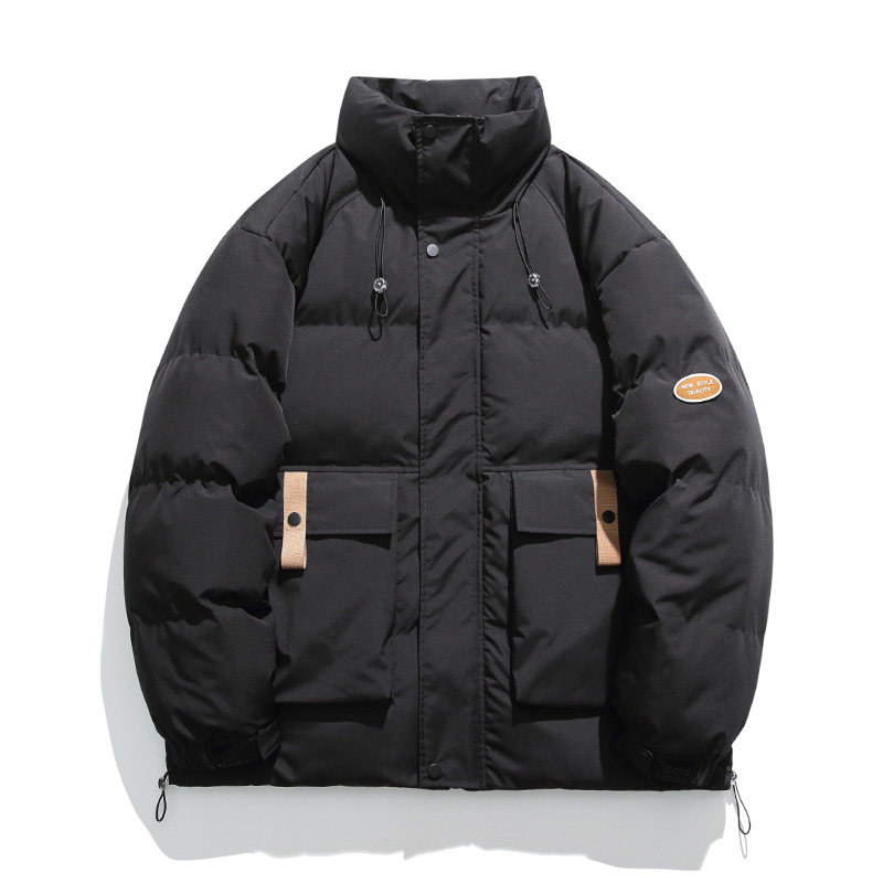 冬季立领棉服男宽松潮牌ins工装夹克冬季加厚保暖外套-M881-P95黑,男装棉衣,星座307-3(原516-1)