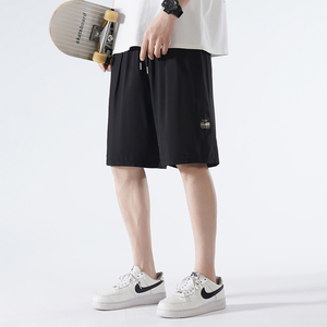 短裤男夏季薄款宽松冰丝速干男士五分休闲裤运动裤-K852-P30卡其图片