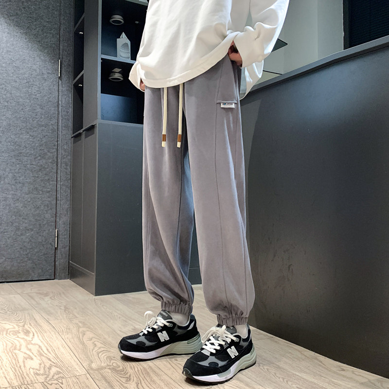 卫裤男潮牌宽松大码长裤休闲裤子男春秋潮运动束脚裤-K659-P48黑,男装休闲裤,星座307-3(原516-1)