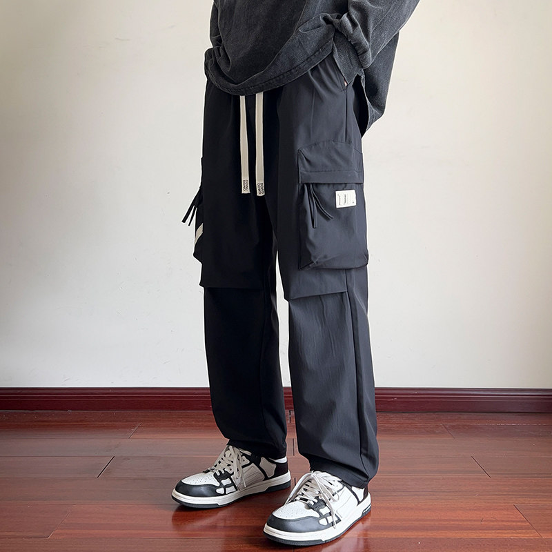 美式工装裤高街机能伞兵裤vibe运动大码百搭休闲裤-9912-P50卡其,男装休闲裤,星座307-3(原516-1)