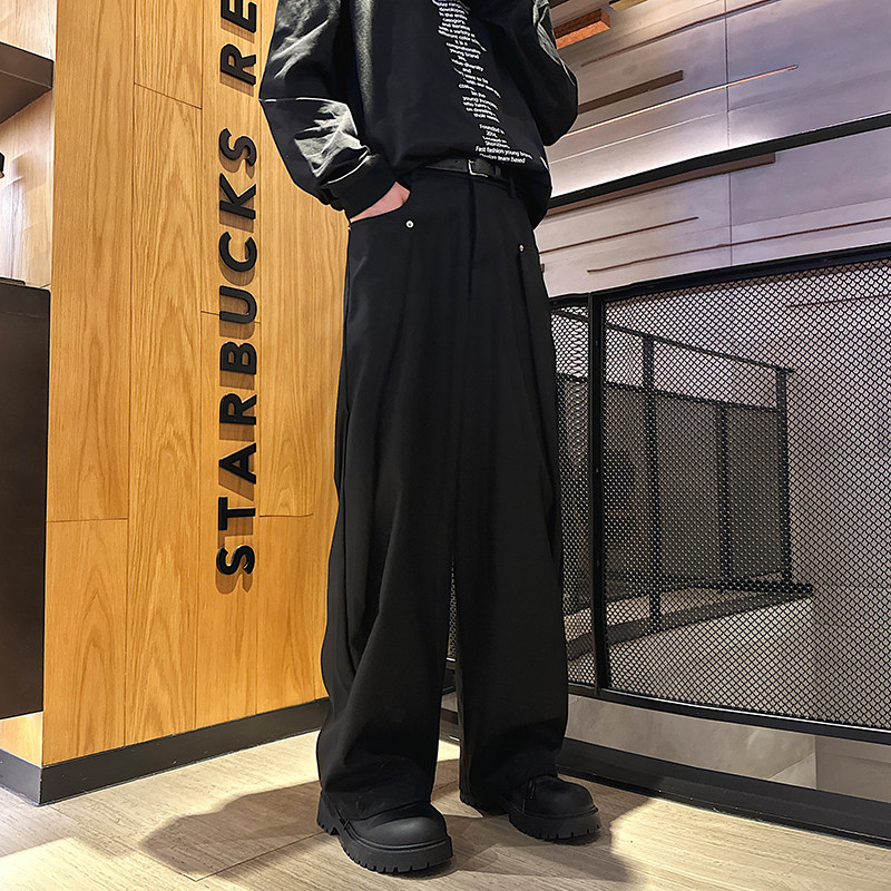 垂感裤子男款直筒休闲裤春夏季高级感西裤宽松阔腿长裤-X310-P40,男装休闲裤,星座307-3(原516-1)