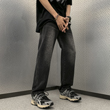 牛仔裤男2024秋季高街vibe美式裤oversize微喇裤-BK303-P45蓝，男装牛仔裤，星座307-3(原516-1)