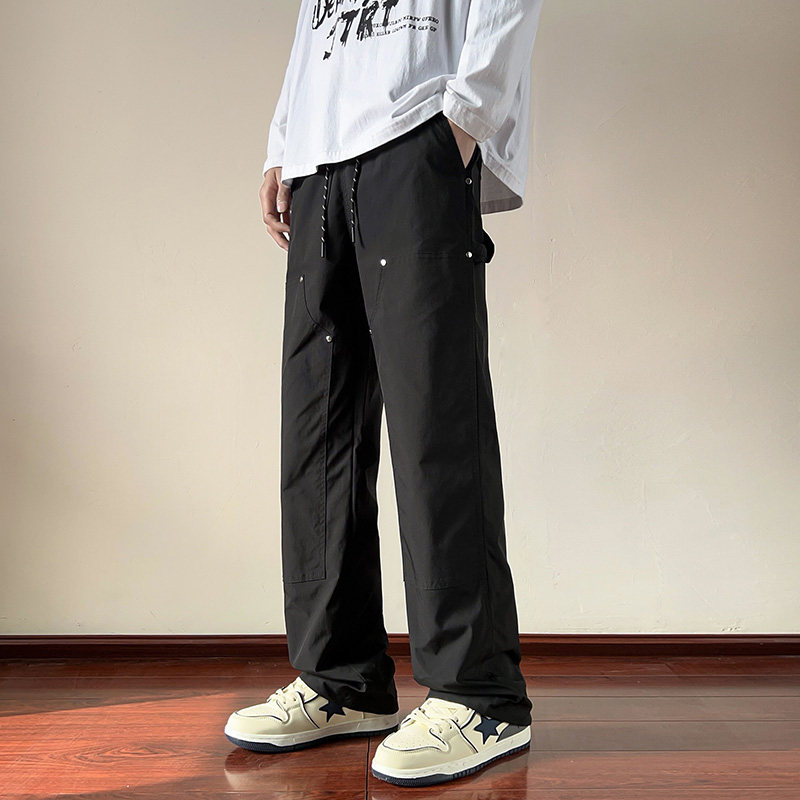 户外防水山系伐木休闲裤男士春季宽松纯色直筒裤潮-5069-P43军绿,男装休闲裤,星座307-3(原516-1)