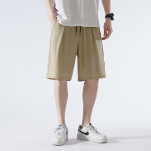 短裤男夏季薄款宽松冰丝速干男士五分休闲裤运动裤-K852-P30卡其图片
