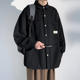 重磅水洗纯棉衬衫男日系休闲复古工装青年宽松外套男-CS620-P70绿，男装衬衫，星座307-3(原516-1)