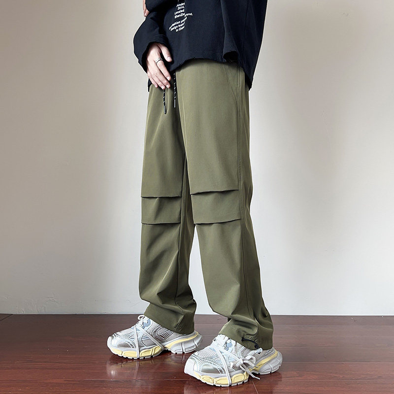 秋季ins潮牌港风工装裤宽松抽绳束脚裤日系复古男-5066-P40卡其,男装休闲裤,星座307-3(原516-1)