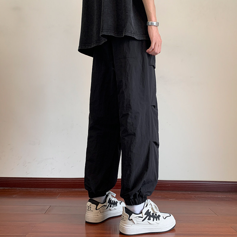 户外机能伞兵裤宽松直筒休闲裤束脚工装长裤男女潮-K861-P55卡其,男装休闲裤,星座307-3(原516-1)