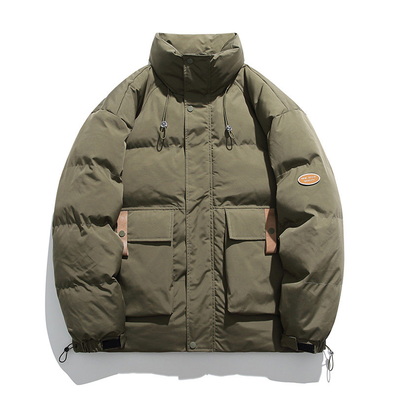 冬季立领棉服男宽松潮牌ins工装夹克冬季加厚保暖外套-M881-P95绿,男装棉衣,星座307-3(原516-1)