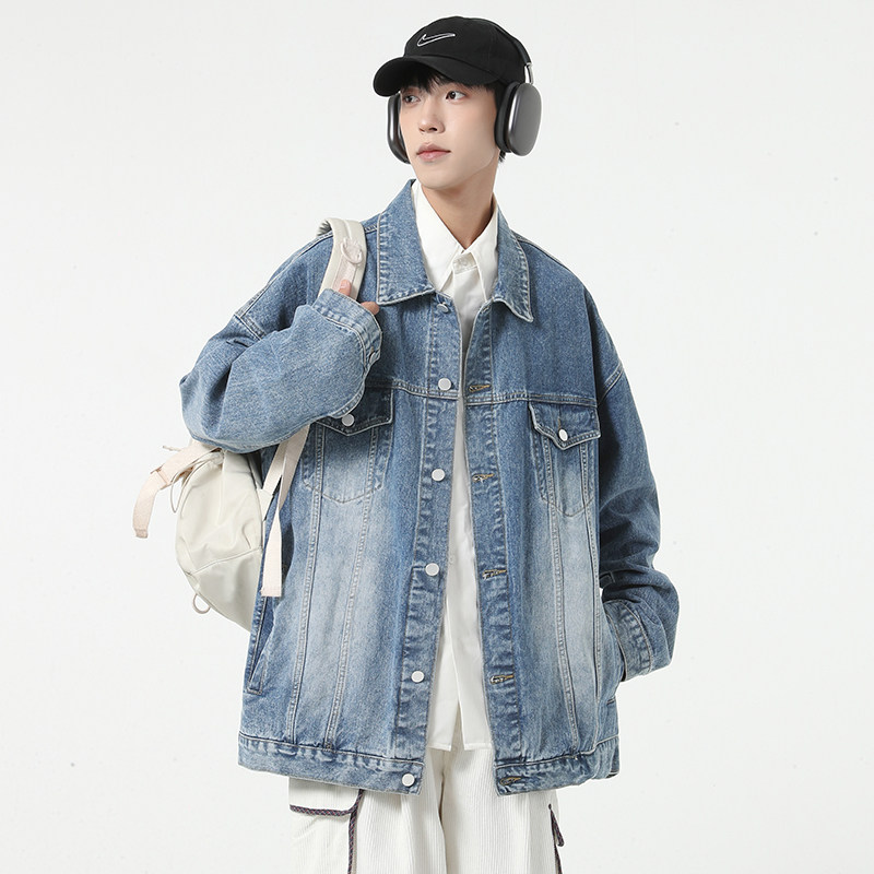 黑色牛仔外套男2024春装韩版宽松ins夹克男工装外套-J15-P68黄泥,男装夹克,星座307-3(原516-1)