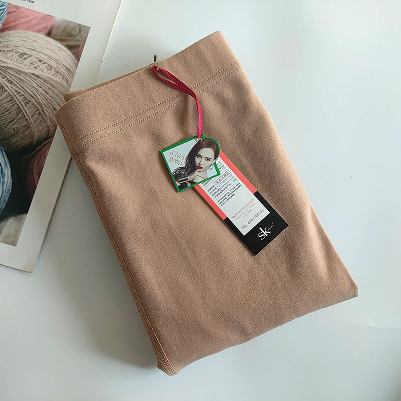 SK8997大码200斤秋冬裸感薄绒肤色连裤袜2600D光腿神器黑色踩脚裤