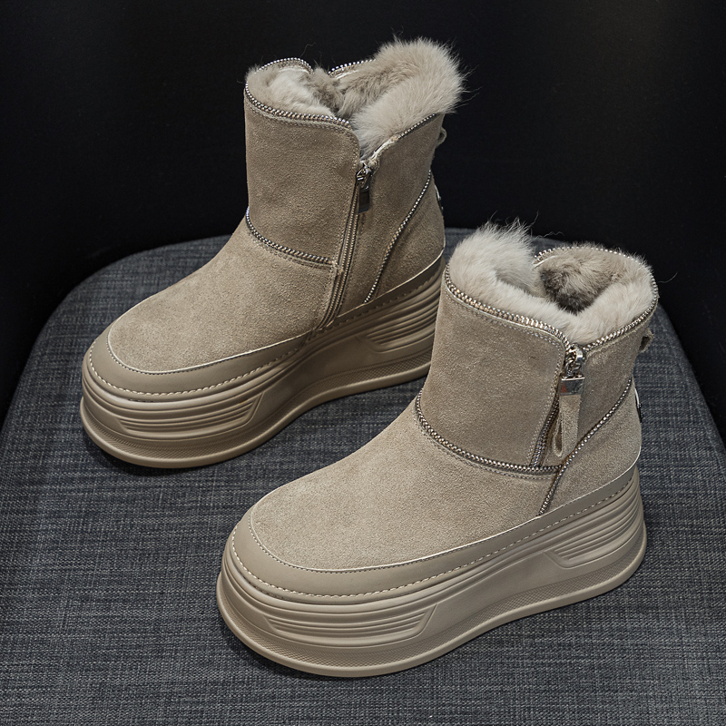 大棉鞋厚底内增高雪地靴女冬季