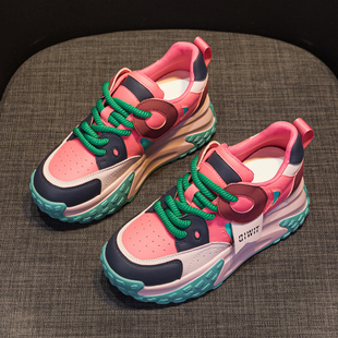 鞋 秋冬加绒爆款 子女ins潮小众炸街轻便厚底运动 女2025新款 老爹鞋