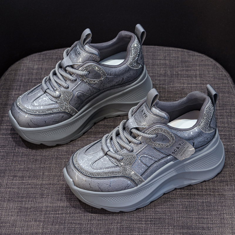 厚底增高老爹鞋女2025新款秋冬季