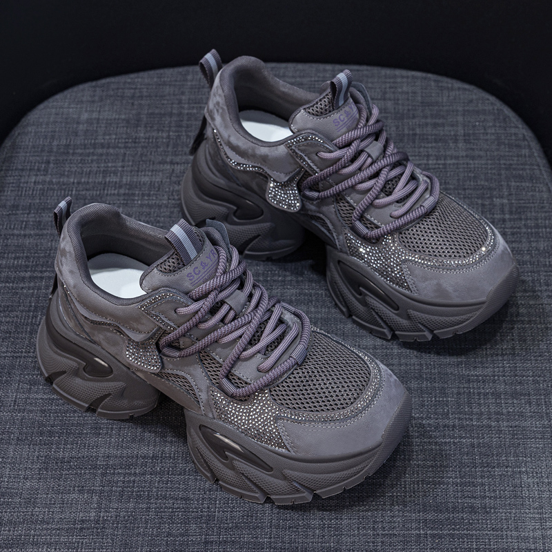 增高厚底老爹鞋女2025新款春秋季爆款超火时尚百搭轻便休闲运动鞋