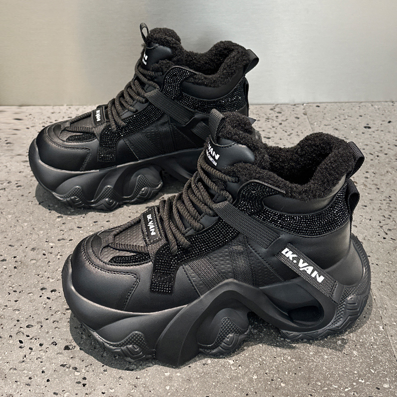 加绒保暖老爹鞋女2025新款爆款