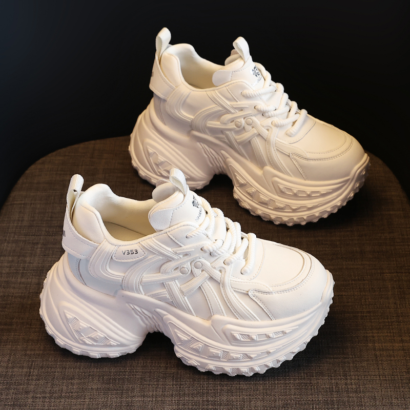 厚底内增高老爹鞋女2025新款秋冬