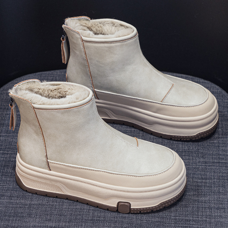 真皮厚底雪地靴女2025新款爆款