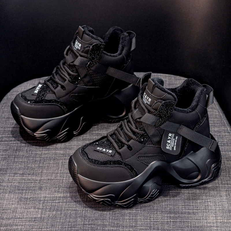 秋冬老爹鞋女加绒保暖棉鞋2025