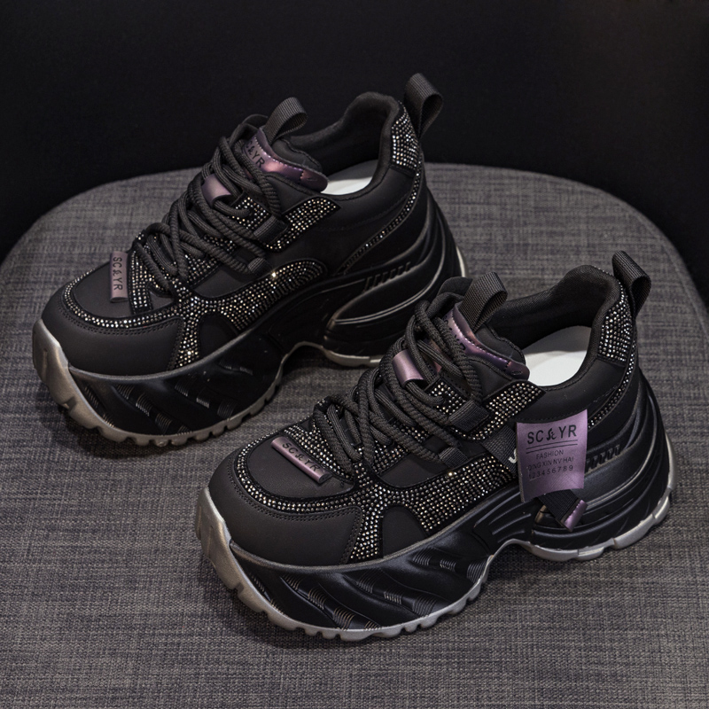 2025新款老爹鞋女爆款水钻时尚