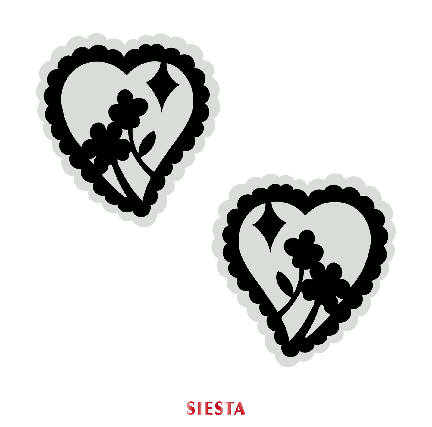 siesta希斯塔 漂浮记系列爱心蕾丝高级感原创设计师925银耳钉耳饰