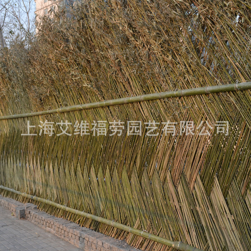 竹篱笆传统墙篱笆竹围栏竹栅栏上海地铁11号三林东站案例