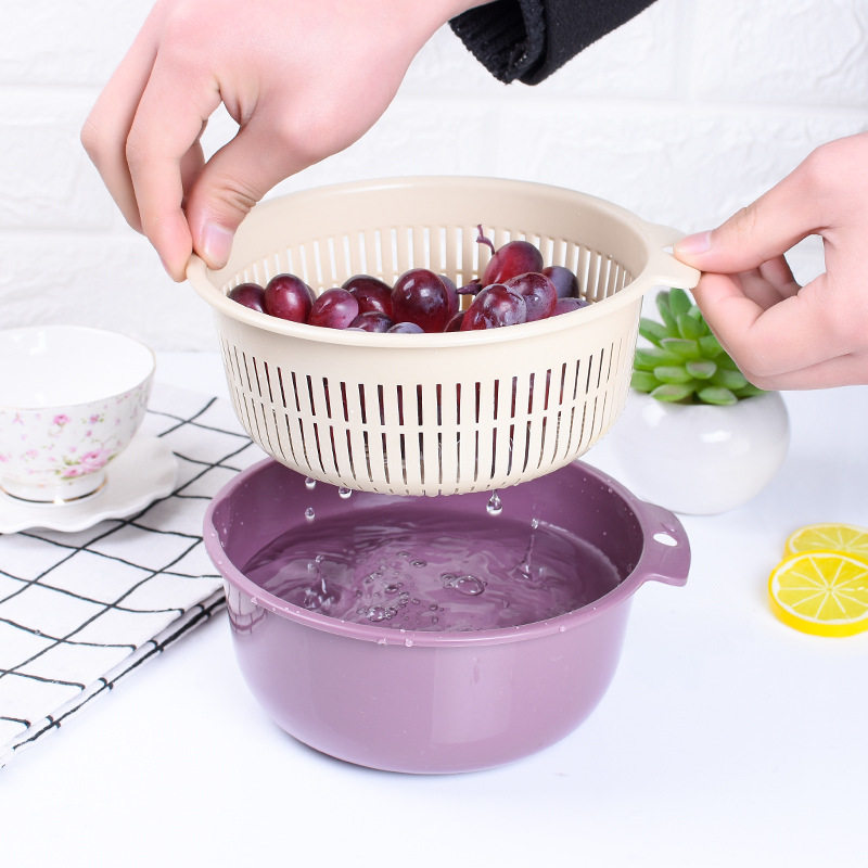 双层塑料沥水篮洗菜盆洗菜篮厨房家用创意淘米洗水果菜篮子水果盘,餐饮具,洗菜盆/沥水篮/漏水筛,淘宝优惠券,粉丝福利购,淘宝优惠卷