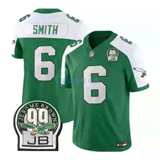 Fully Embroidered Philadelphia Eagles Philadelphia Eagles No. 6 Smith Football Jersey for Men and Women