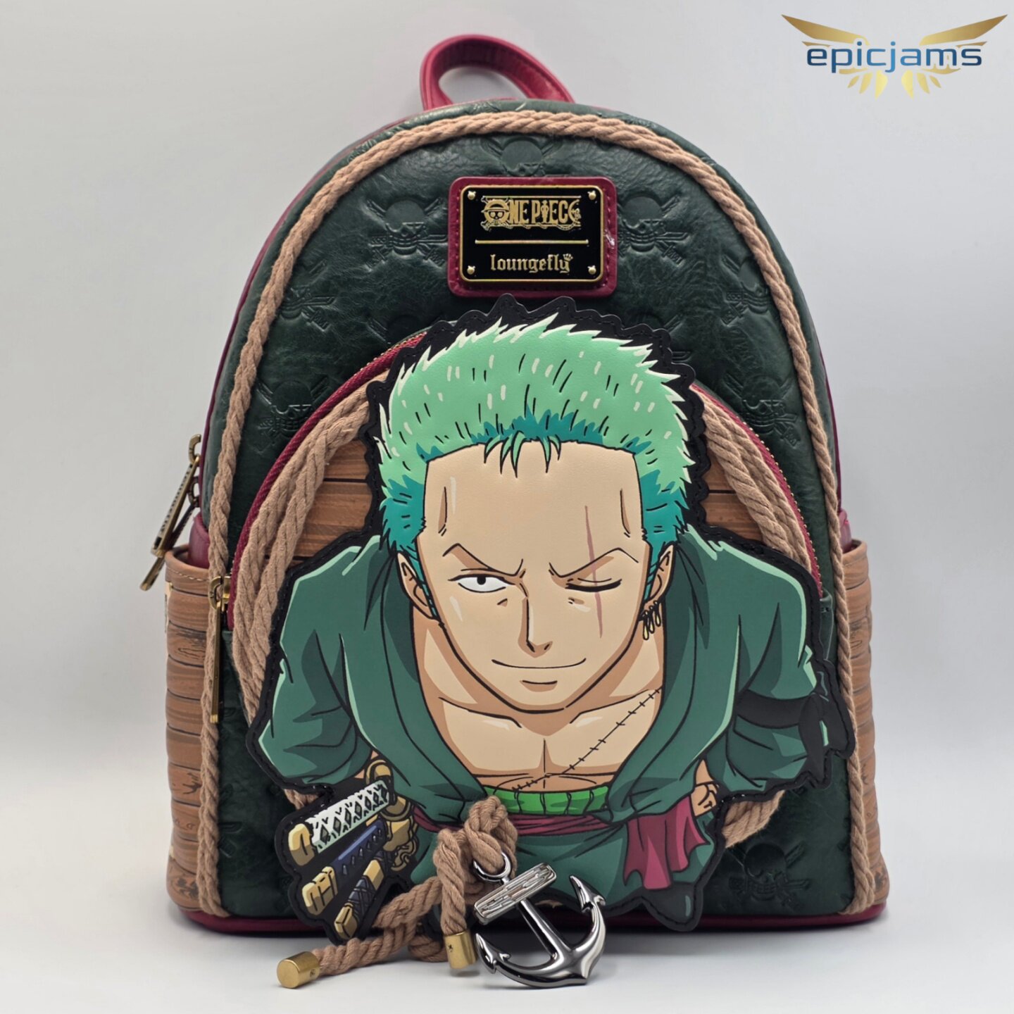 代购Loungefly One Piece 官方授权款海贼王索隆痛包迷你双肩背包