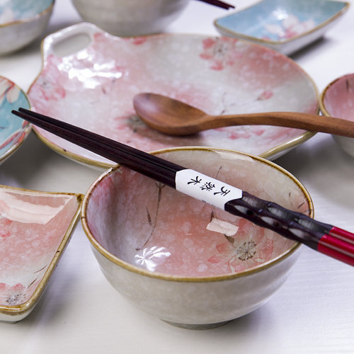 和风四季花季手绘菜盘鱼陶瓷餐具