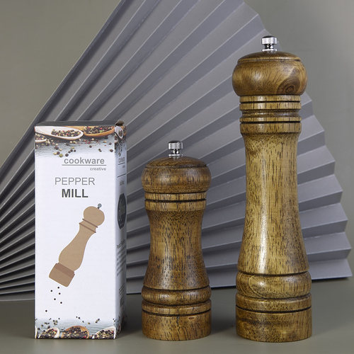 和风四季复古实木碾碎孜然研磨器