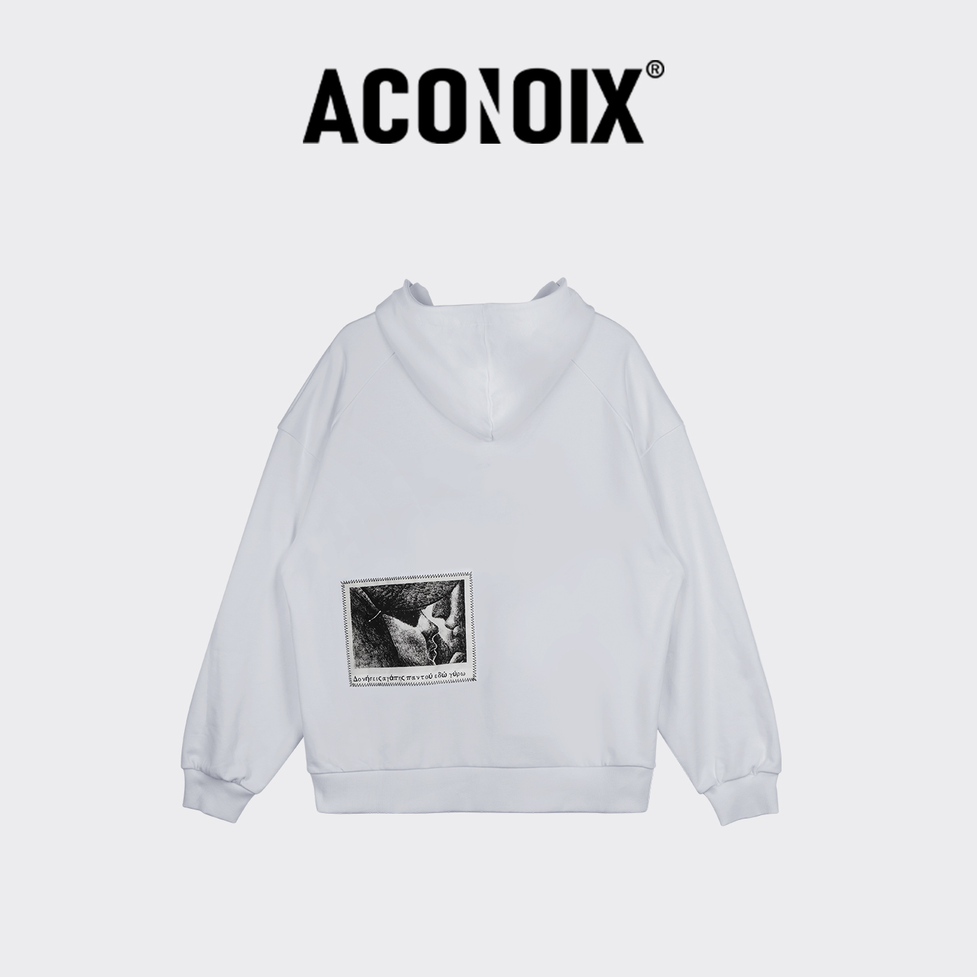 【梓渝同款】ACONOIX 复古末日拥吻男女情侣款oversize连帽卫衣