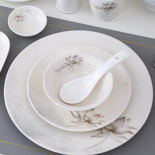 酒店会所摆台餐具新中式餐厅饭店商用三件套四件套碗碟套装定制