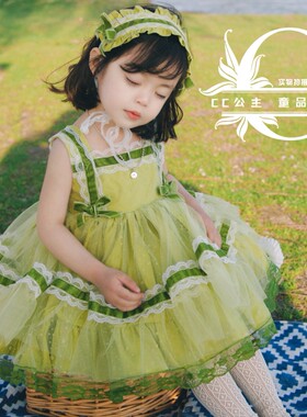 春夏女童超仙气蕾丝纱纱背心裙洛丽塔连衣裙西班牙公主裙生日礼服