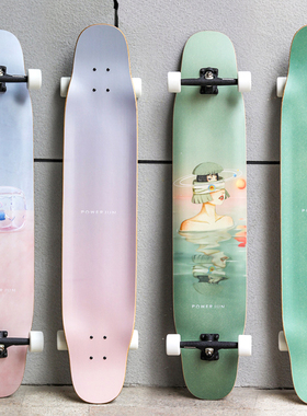 T-MU长板新款tmu平花初学者代步刷街男生绿色女孩粉月专业滑 舞板