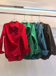 JW爆款狗牙边羊毛好看又百搭面料柔软舒适保暖又显瘦衬衫